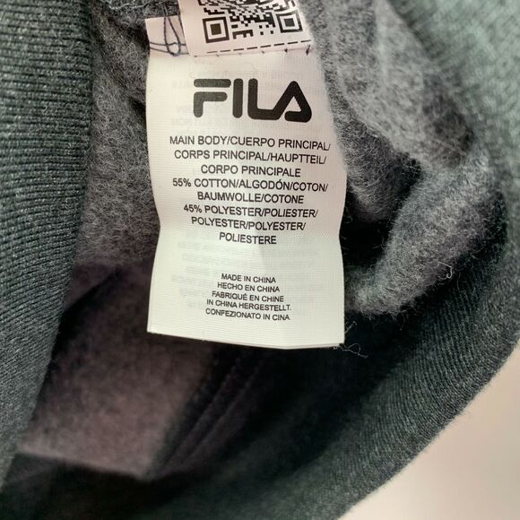 Fila Mens Logo Pullover Training Hoodie Charcoal Gray S - Picture 3 of 4